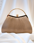 Pleated Gold Satin Purse