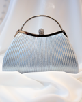 Pleated Silver Satin Purse