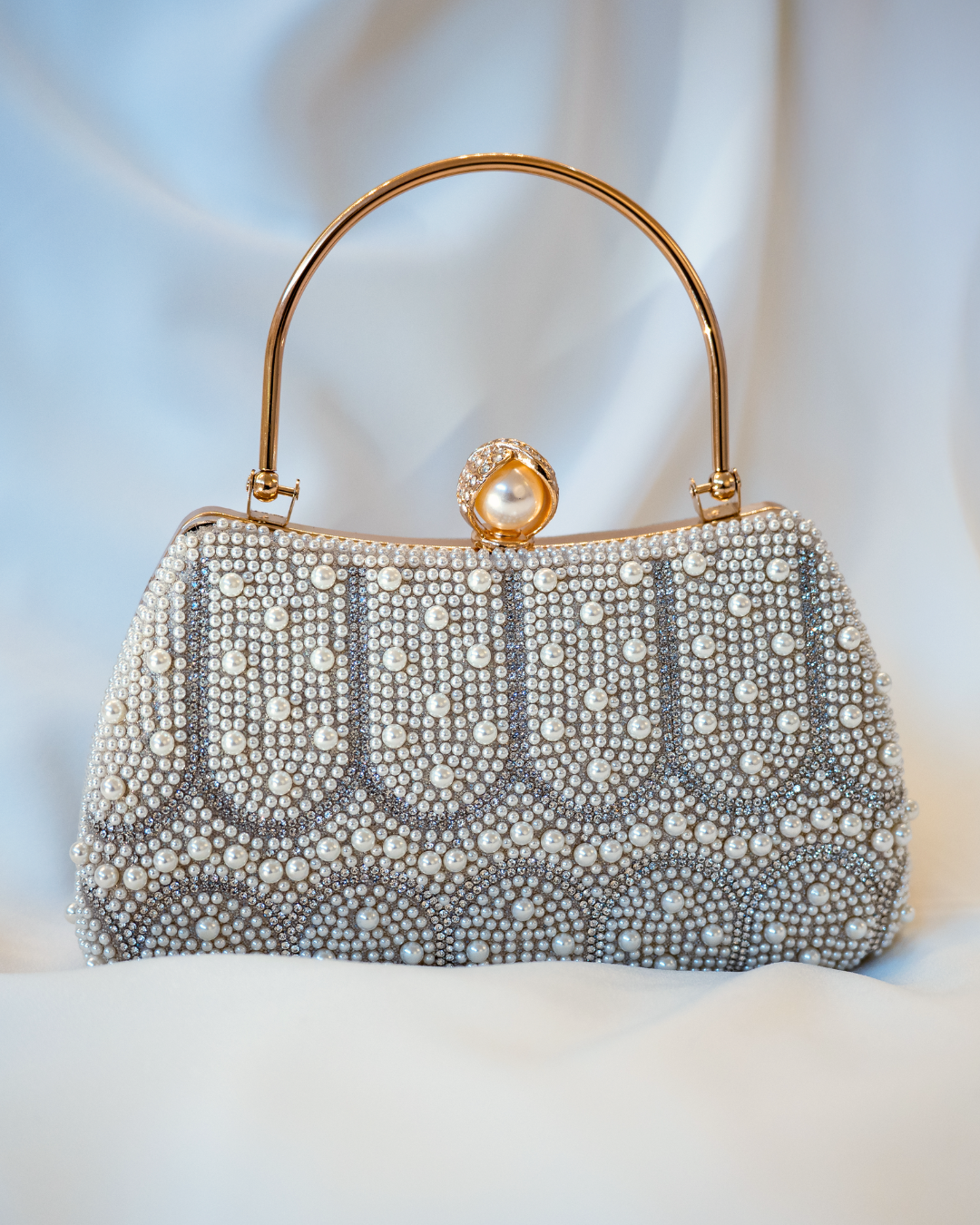 Pearl and Gold Evening Purse