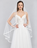 Satin Trim Fingertip Veil