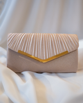 Champagne Satin Envelope Clutch