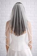 Satin-Trim Fingertip Veil