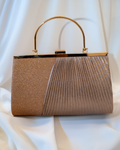 Rose Gold Pleated Glitter Purse