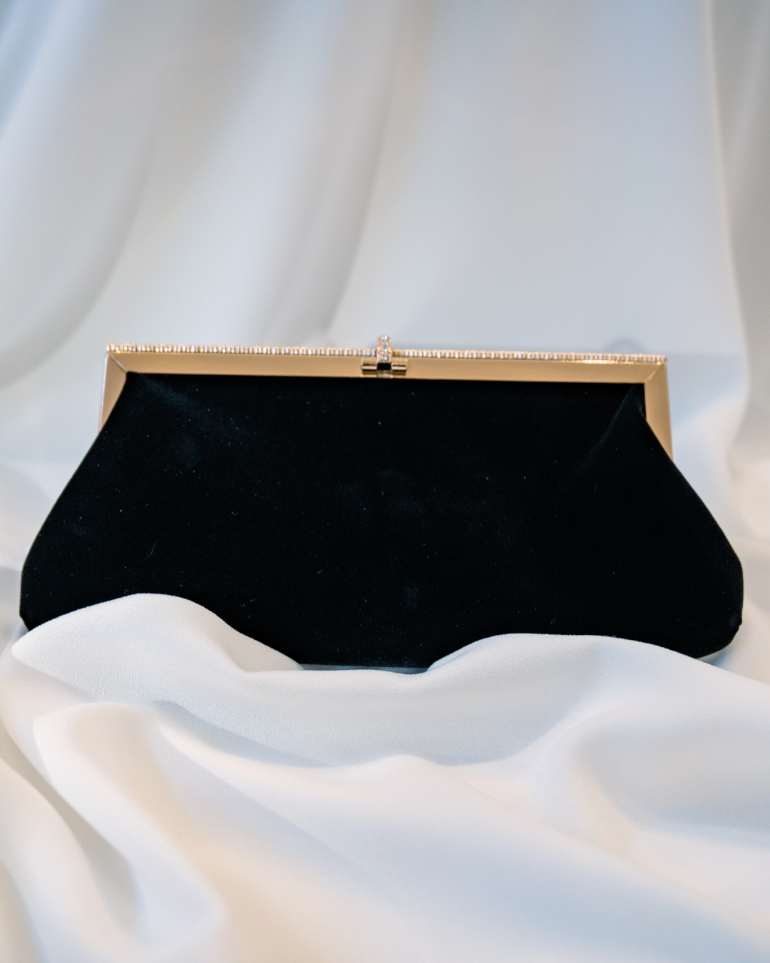 Black and Gold Velvet Clutch