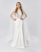 Crystal and Pearl Trim Cathedral Veil