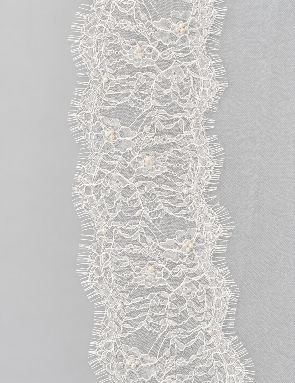 Chantilly Lace and Pearl Cathedral Mantilla Veil