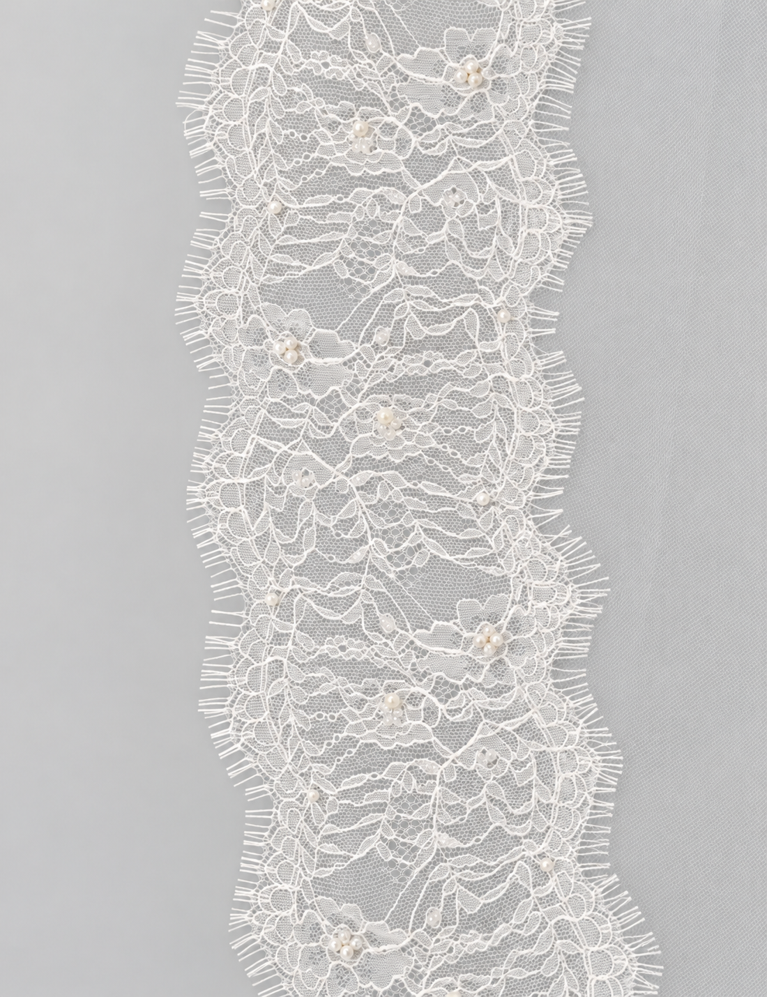 Chantilly Lace and Pearl Cathedral Mantilla Veil