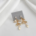 Fluttering Leaf Pearl Drop Earrings