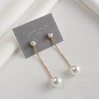 Pearl and Crystal Tennis Earrings