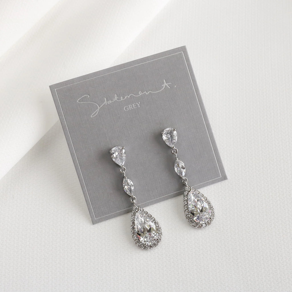 Scarlet Pear Drop Earrings