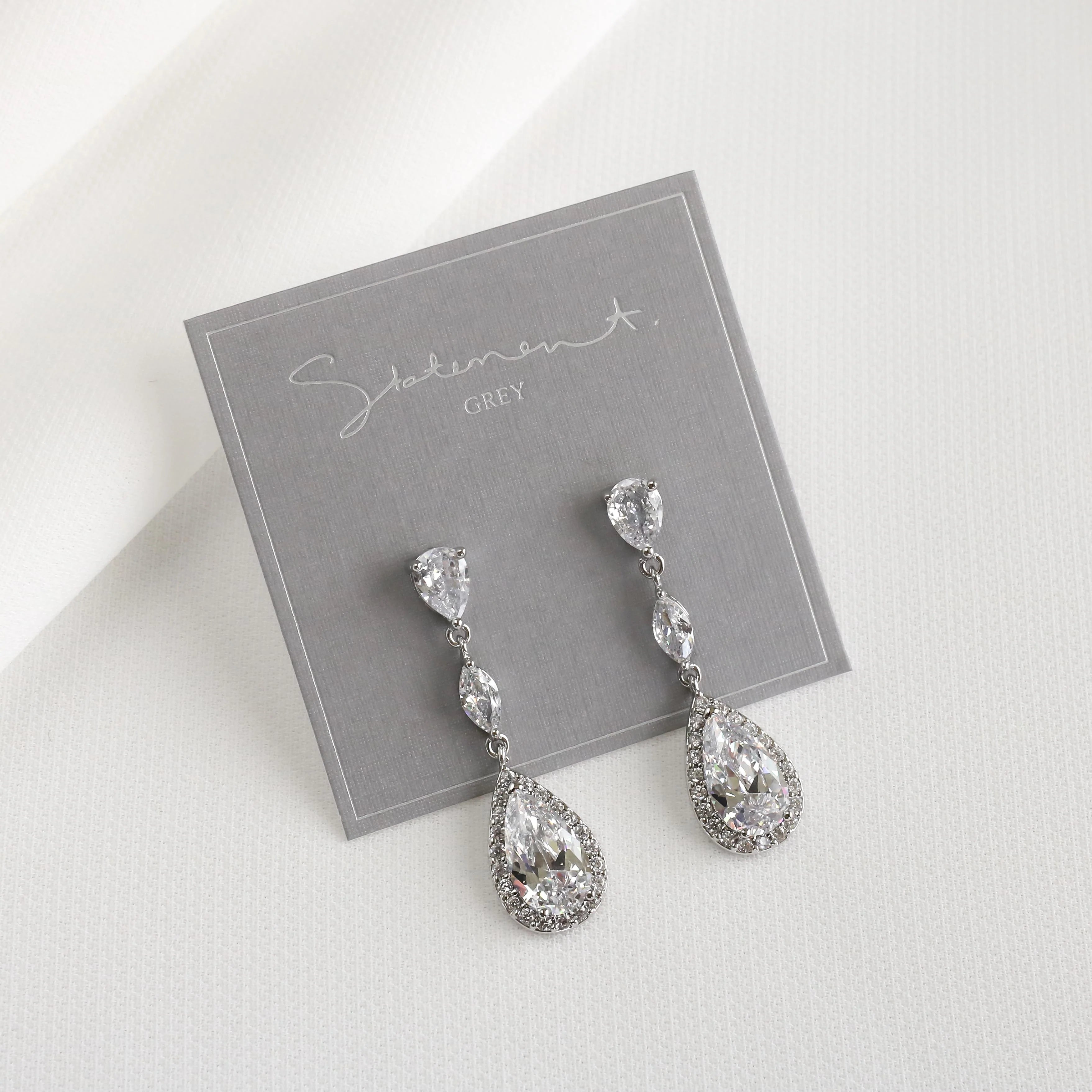 Scarlet Pear Drop Earrings