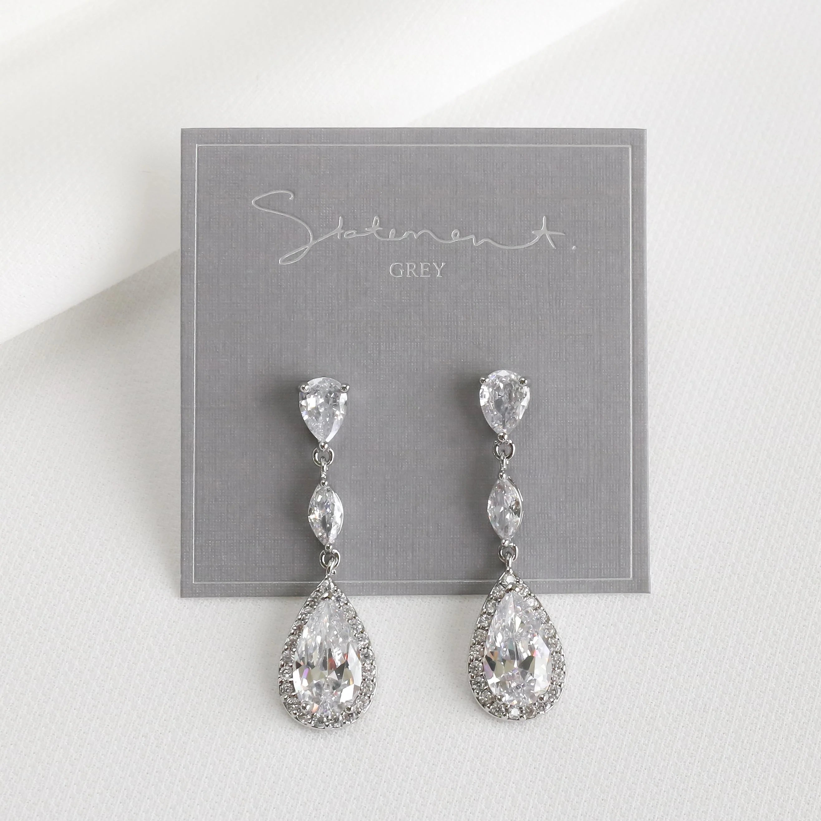 Scarlet Pear Drop Earrings