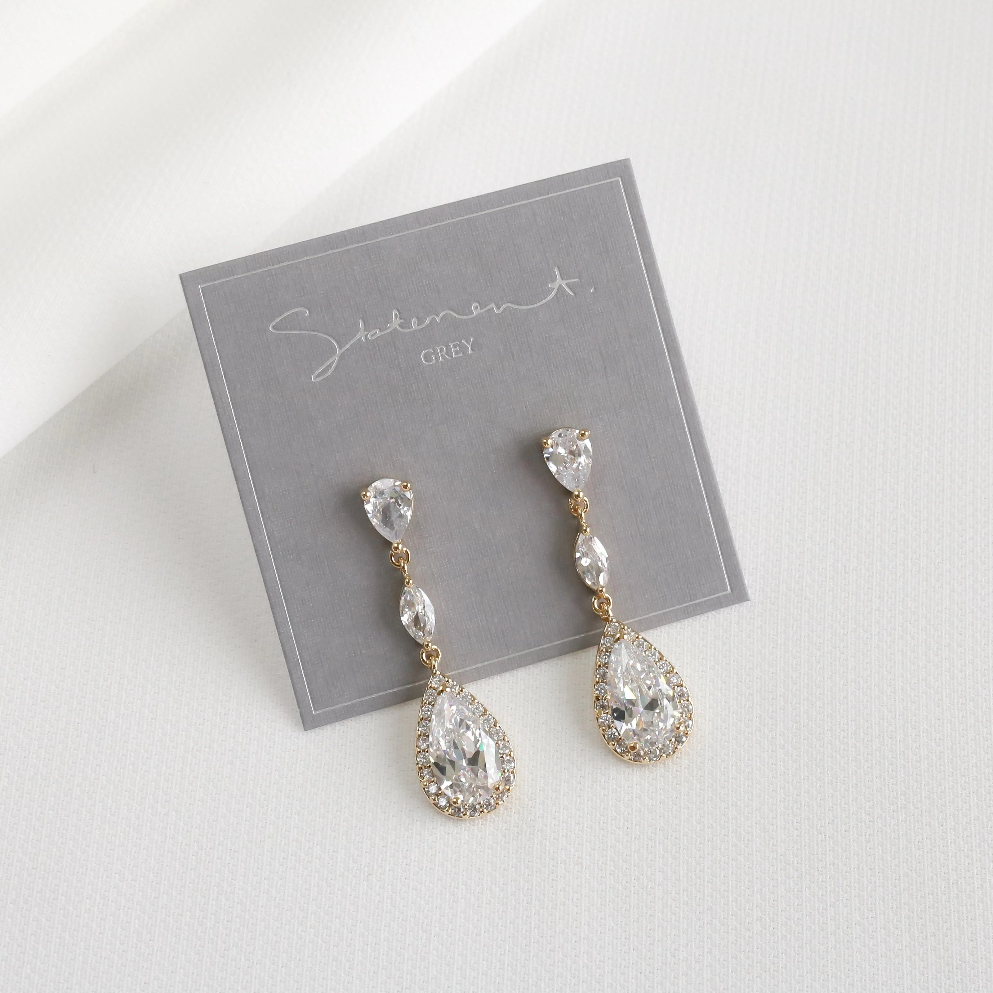 Scarlet Pear Drop Earrings