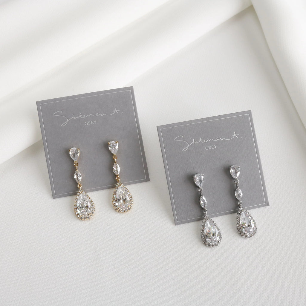 Scarlet Pear Drop Earrings