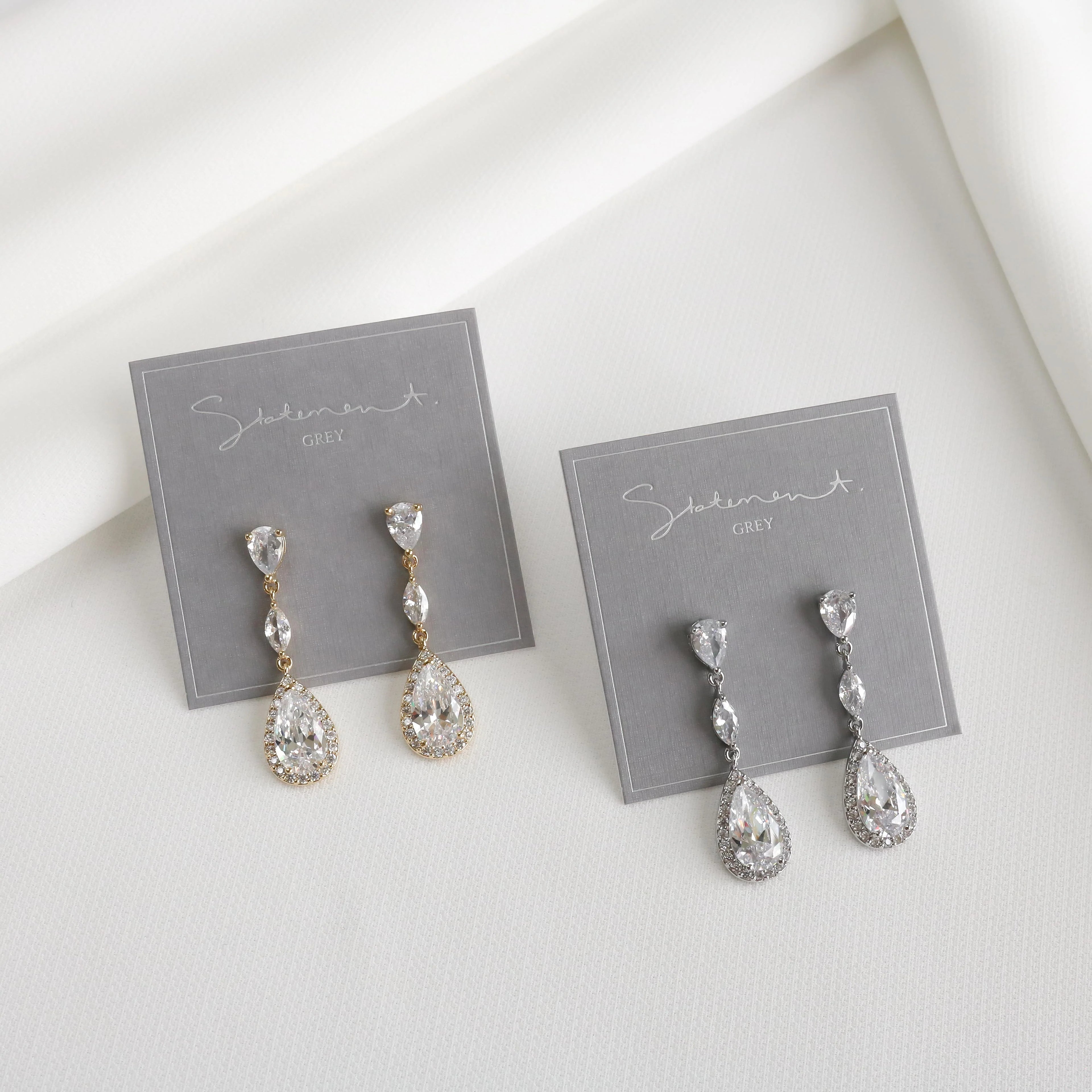 Scarlet Pear Drop Earrings