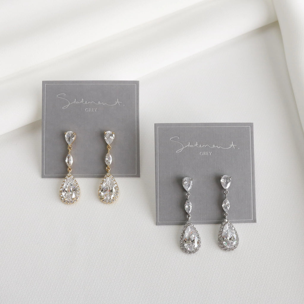 Scarlet Pear Drop Earrings
