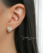 Dotty Pearl Cluster Earrings