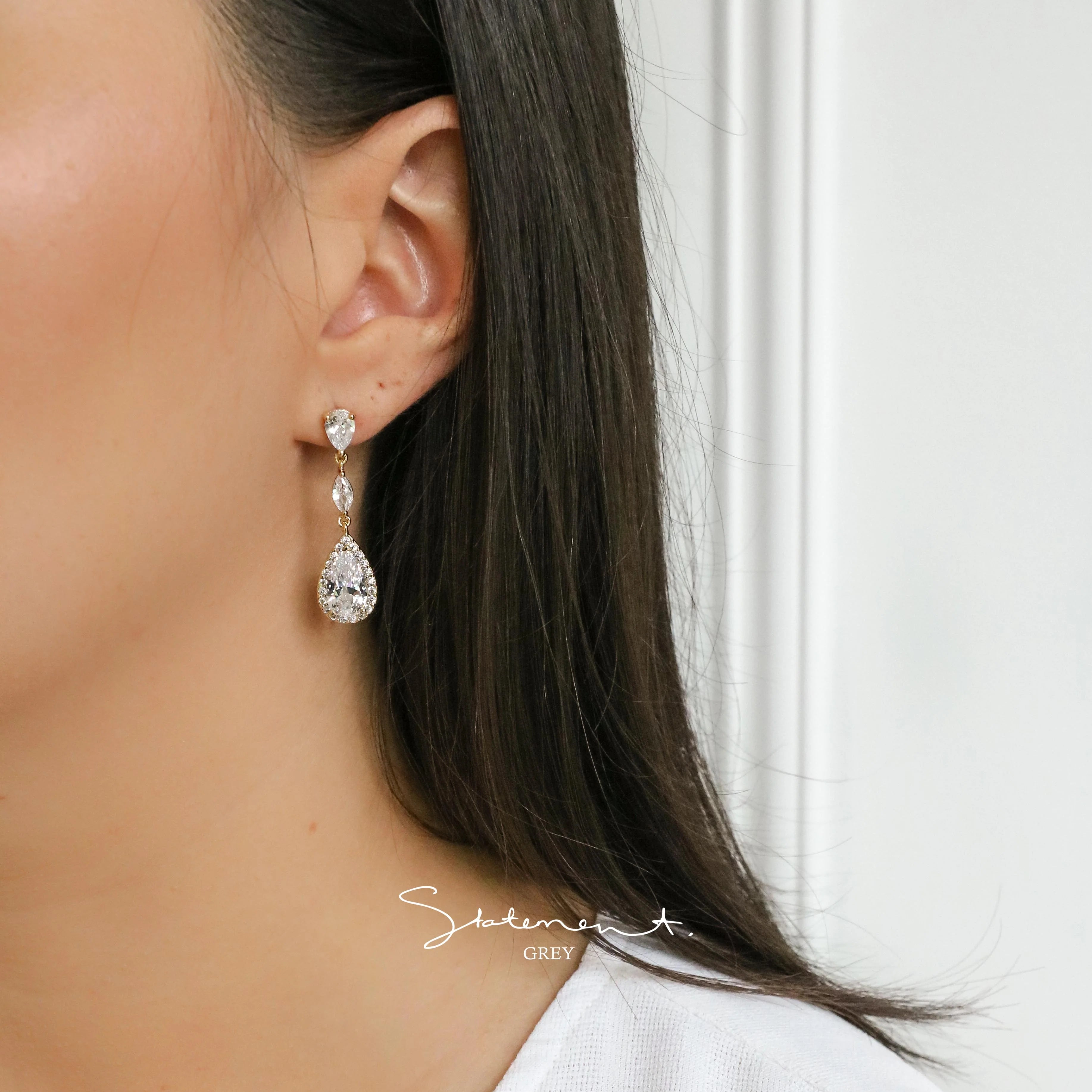 Scarlet Pear Drop Earrings