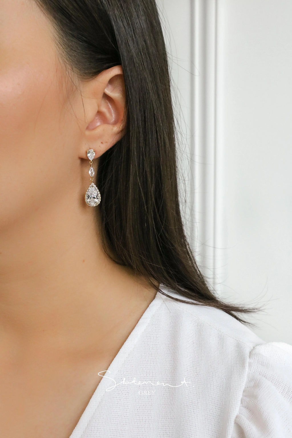 Scarlet Pear Drop Earrings