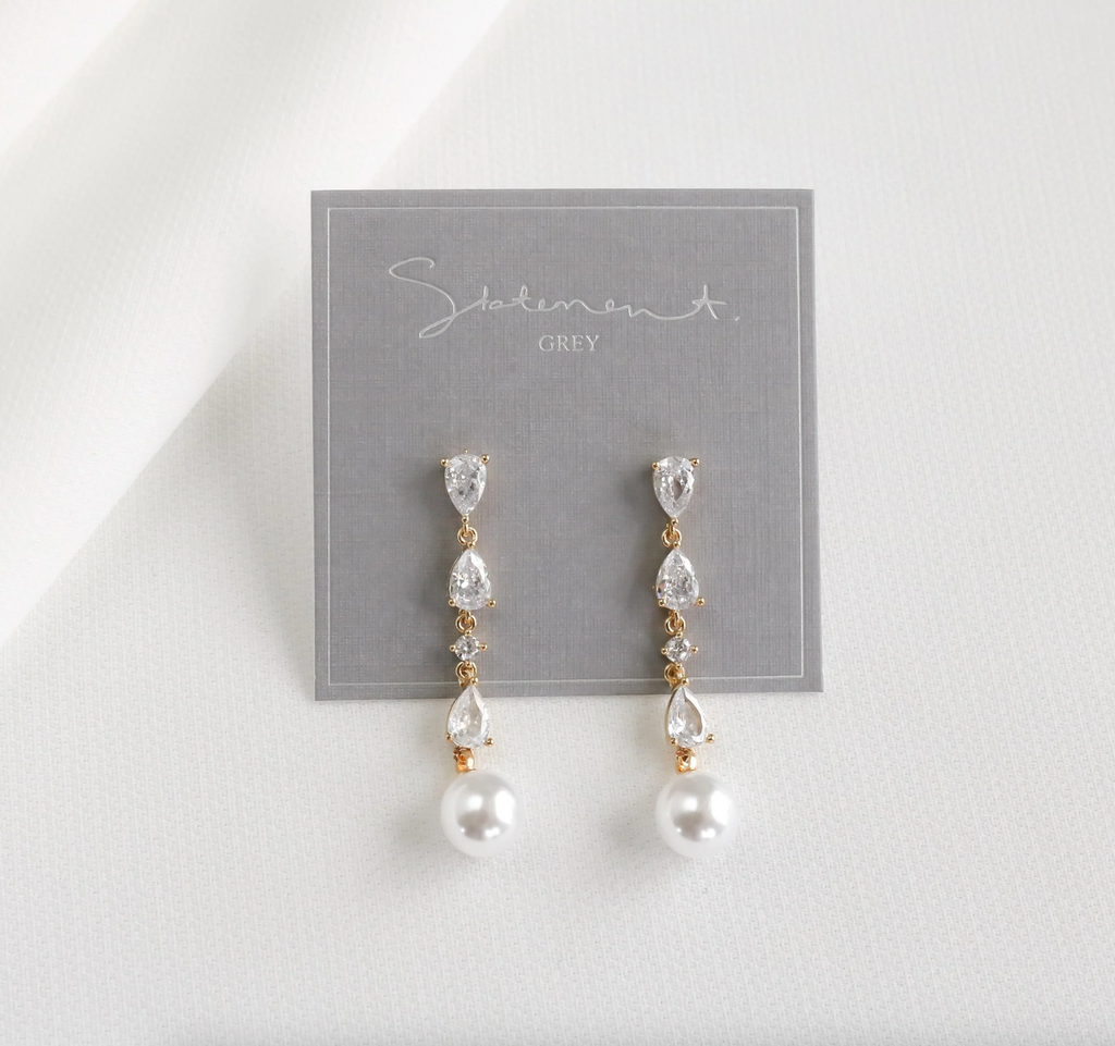 Como Crystal Pearl Drop Earrings