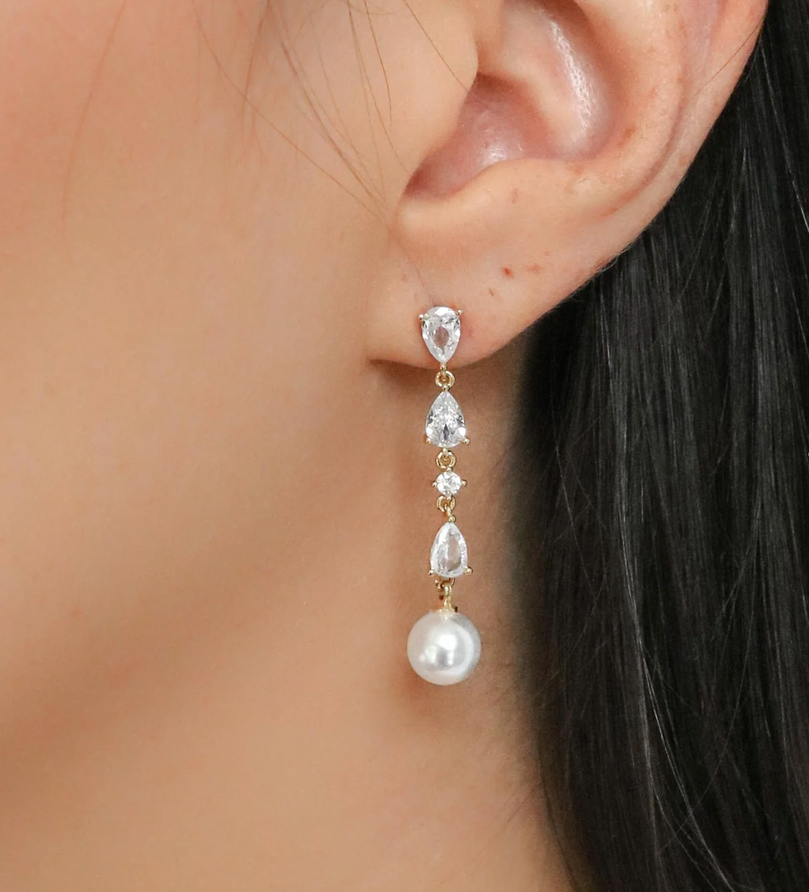 Como Crystal Pearl Drop Earrings