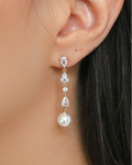 Como Crystal Pearl Drop Earrings