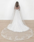Lace Appliqué Edge Cathedral Veil