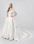 Chantilly Lace and Pearl Cathedral Mantilla Veil
