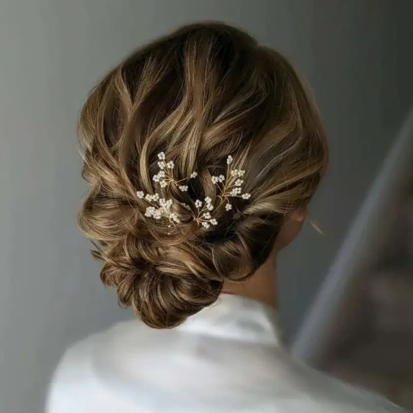 5 Handmade Beaded Floral Hair Pins